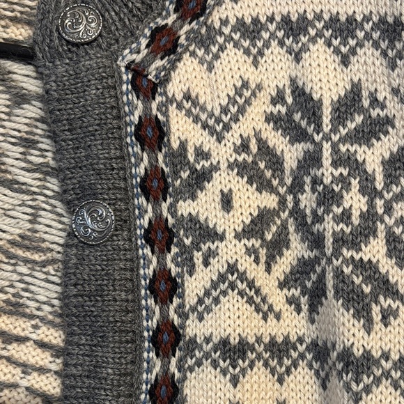 Dale of Norway Wool Cream and Gray Cardigan - Picture 3 of 4